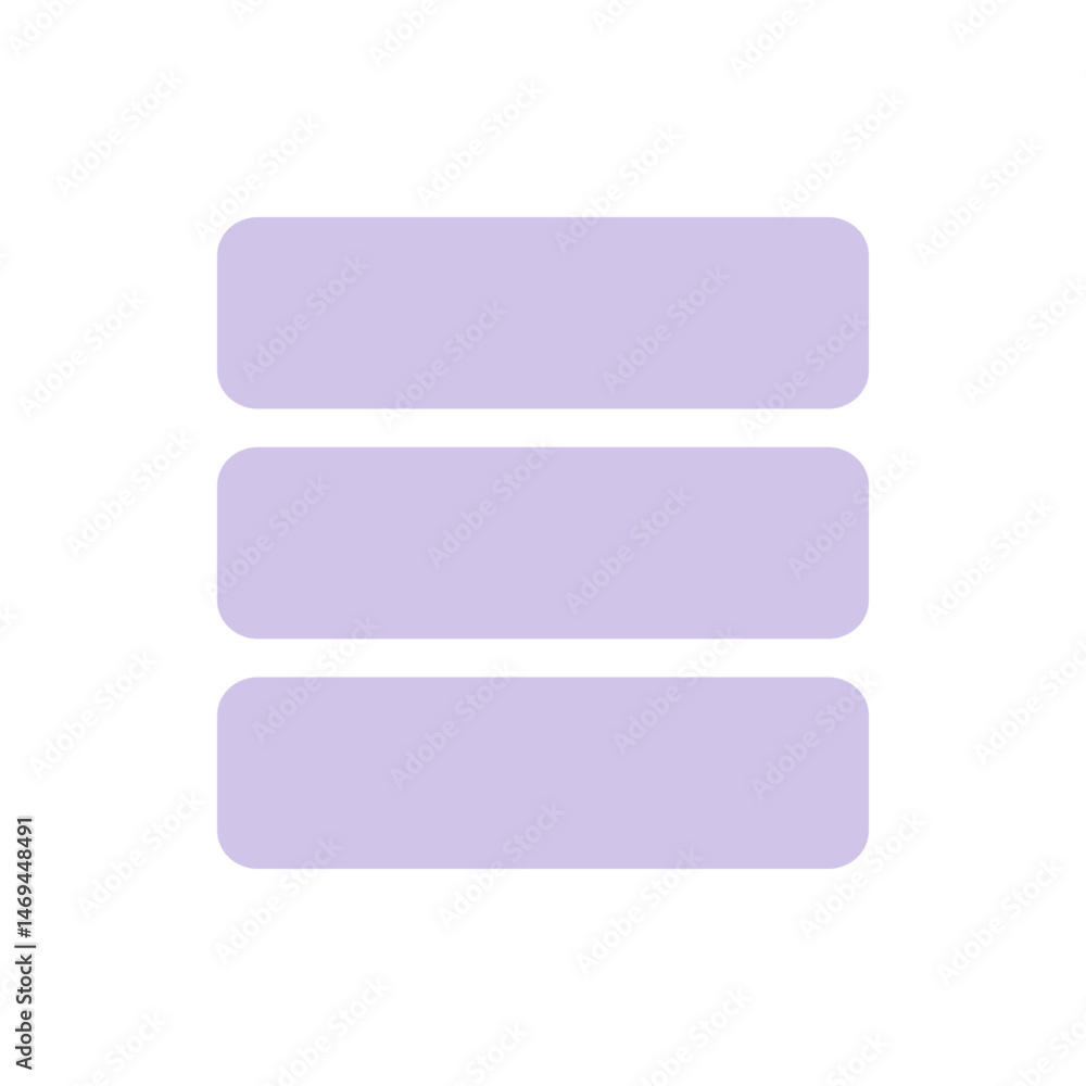 Poster three lavender rounded rectangles stacked vertically against a white background in a simple arrangem
