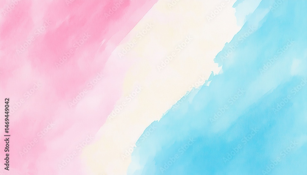 Aufkleber  soft pastel watercolor background with diagonal pink blue and cream gradient for web design print branding or feminine abstract layout