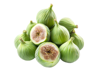 Fresh green figs piled