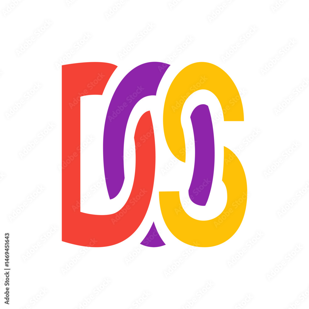 Aufkleber illustration of overlapping colorful shapes forming an abstract design on a white background surface