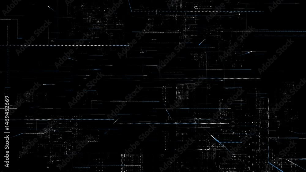 Poster futuristic digital matrix with dynamic lines and patterns