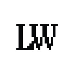 LW monogram logo design letter text name symbol monochrome logotype alphabet character simple logo