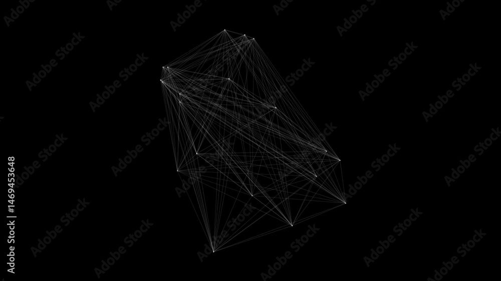 Poster dynamic abstract geometric lines forming shapes in black background