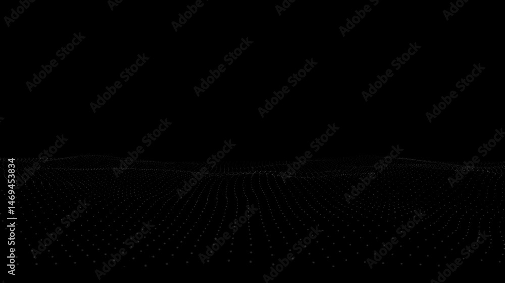 Poster futuristic digital landscape with dynamic grid pattern and dark mysterious ambiance