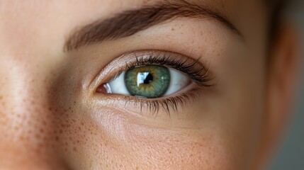 Obraz premium Hyper-detailed macro shot of a babyâ€™s tiny freckles and eyelashes, extreme sharp focus, ultra-HD.