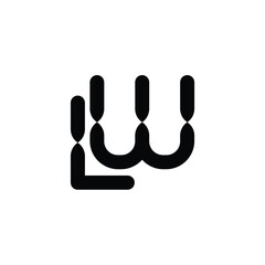 LW monogram logo design letter text name symbol monochrome logotype alphabet character simple logo