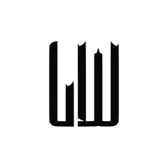 Obraz premium LW monogram logo design letter text name symbol monochrome logotype alphabet character simple logo