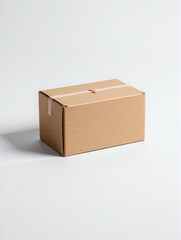 Simple cardboard box mockup. Minimalist design, clean lines. Ideal for presenting products. Modernity and conciseness in every detail.