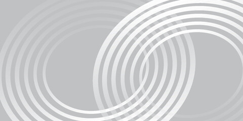 Abstract white glowing geometric lines on gray background. Modern shiny blue circle lines pattern. Futuristic technology concept. vector