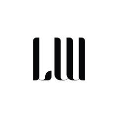 LW monogram logo design letter text name symbol monochrome logotype alphabet character simple logo