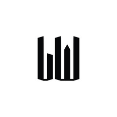 LW monogram logo design letter text name symbol monochrome logotype alphabet character simple logo