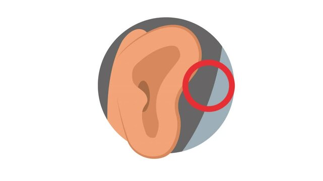 Hearing Problem Icon Loop Animation Transparent Background