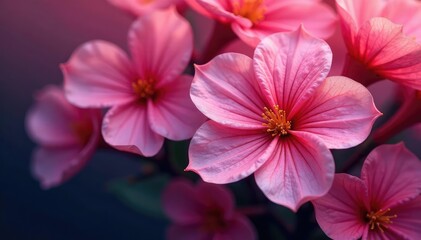 Fototapeta premium Overlapping petals, dense blossoms, vibrant hues, fabric, organic