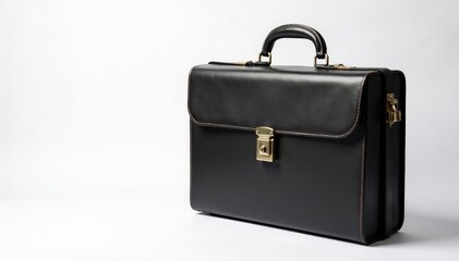 Padlocked briefcase, confidential papers on white , restricted, secure