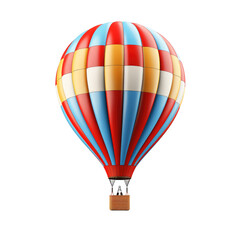 Fototapeta premium Colorful Hot Air Balloon Flying in the Sky isolated on transparent white background, clipping path
