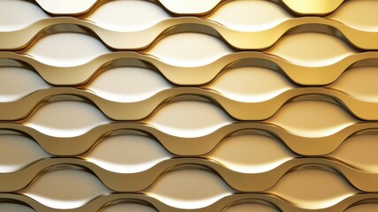 3D Geometric Gold Pattern with Shiny Metallic Texture
