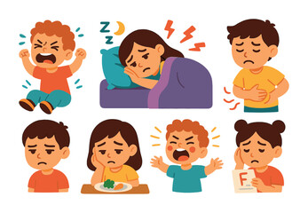 Emotions and reactions flat icons set – filled, expressive, mood symbols