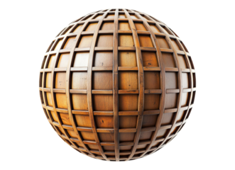 Grid wooden sphere