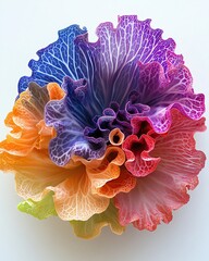 Vibrant colorful ornamental cabbage flower.