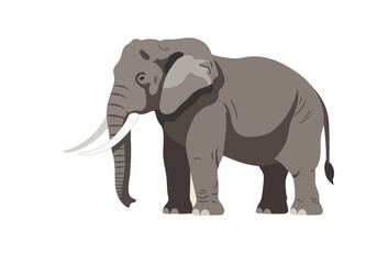 A stylized illustration of an endangered African elephant. Clean lines, muted gray tones, and a simple design create a visually appealing icon. Suitable for diverse commercial applications.