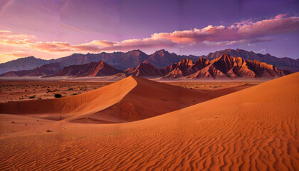 Naklejka premium Paysage désertique aux couleurs vives