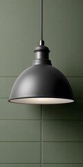 Obraz premium Modern pendant lamp against a green wall