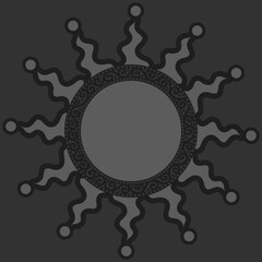 antique sun illustration; vintage solar depiction