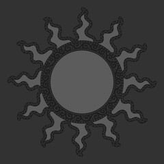 antique sun illustration; vintage solar depiction