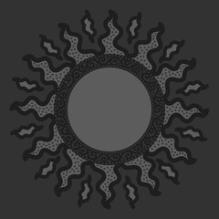 antique sun illustration; vintage solar depiction
