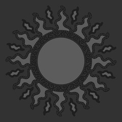 antique sun illustration; vintage solar depiction