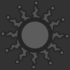 antique sun illustration; vintage solar depiction