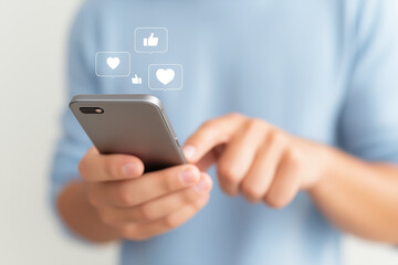 Smartphone with Social Media Icons – Live Chat and Social Network Communication Concept