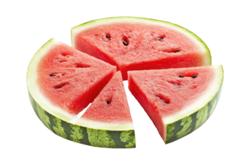 Watermelon Slices Arranged  isolated on a transparent background