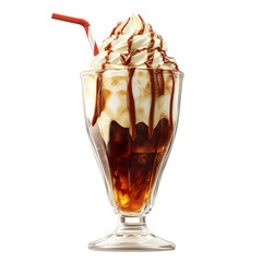 Ice Cream Float With Cola Ultra Real  isolated on a transparent background