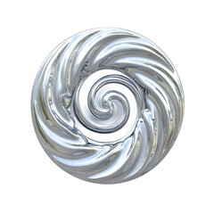 Abstract Silver Swirl Metallic Spiral Design