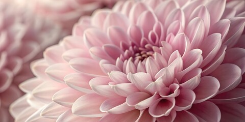 Fototapeta premium Close-up of Delicate Pink Dahlia Flower Petals