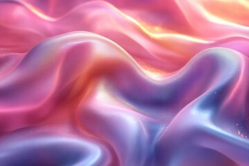 Fototapeta premium Abstract digital rendering of vibrant, flowing, shimmering fabric.
