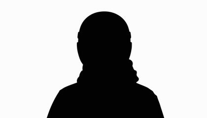 Minimalist skier helmet silhouette on white background, design concept