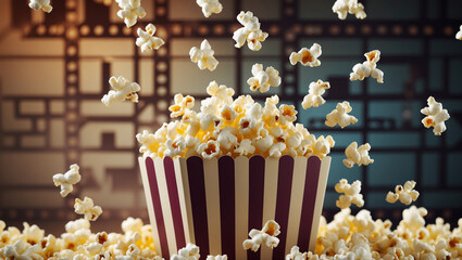 Cinematic Spotlight Drama &ndash; Theatrical Popcorn Scene