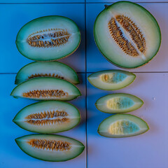 Creative Food Art Fruits Vegetables and Spices Flatlay