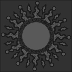 antique sun illustration; vintage solar depiction