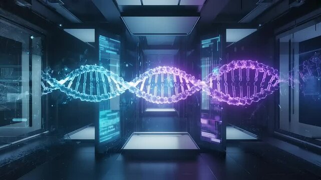 DNA Data Center with Futuristic Lab. - Powered by Adobe