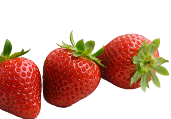 Juicy Red Strawberries Fresh Fruit Images for Websites and Blogs isolated on white background