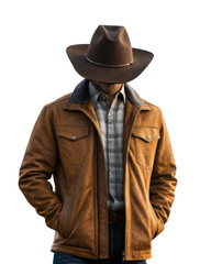 Fototapeta premium Cowboy Jacket isolated on a transparent background.