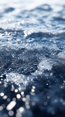 Intricate Ice Crystal Patterns and Trapped Air Bubbles on Frozen Water Texture