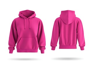 Vibrant Pink Hoodie: Front & Back Views