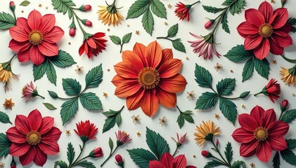 Intricate floral design seamlessly repeats across the surface , stem, intricate, background