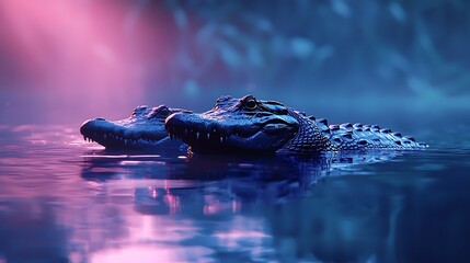 Obraz premium a crocodile in the water