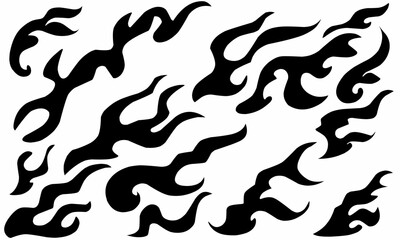 Seamless Tribal Flame Pattern in Black and White Vector Style