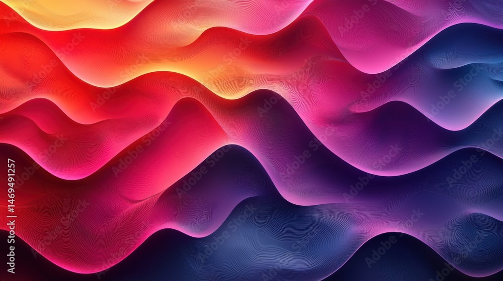 Aufkleber flowing forms in vibrant colors intertwine, creating a stunning abstract design. the waves blend sha